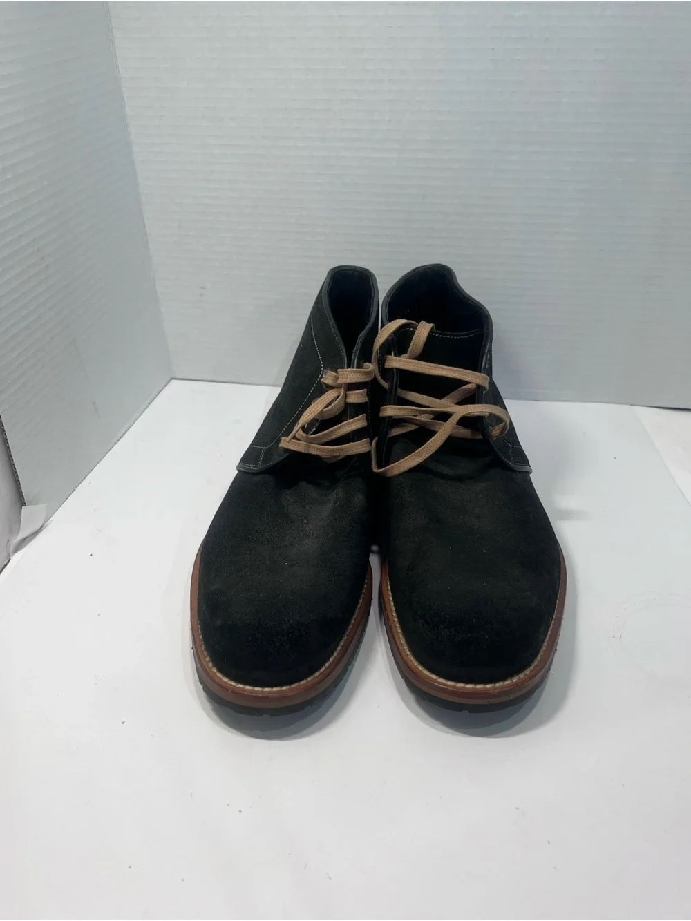 Gordon Rush Black Suede Chukka Boots with Brown Trim